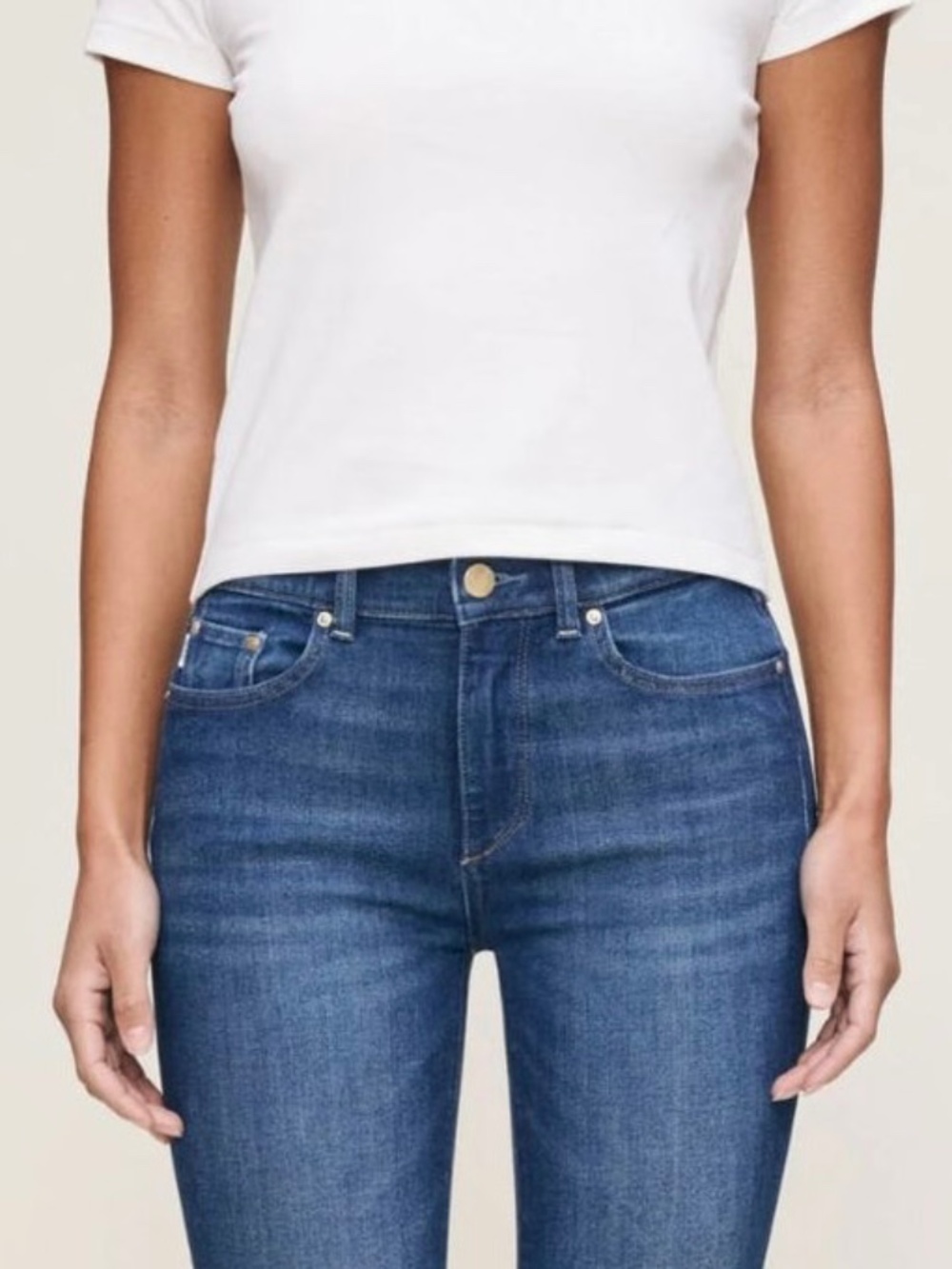 NWOT [DL1961] Straight Leg Frayed Raw Hem Medium Blue Mara Ankle Jeans | 25 XS 0